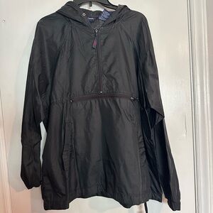 Black windbreaker